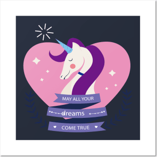 Uicorn May All your dreams come true Posters and Art